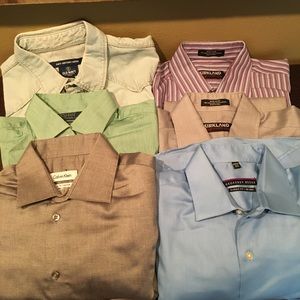 Lot of 6 men’s long sleeve dress shirts